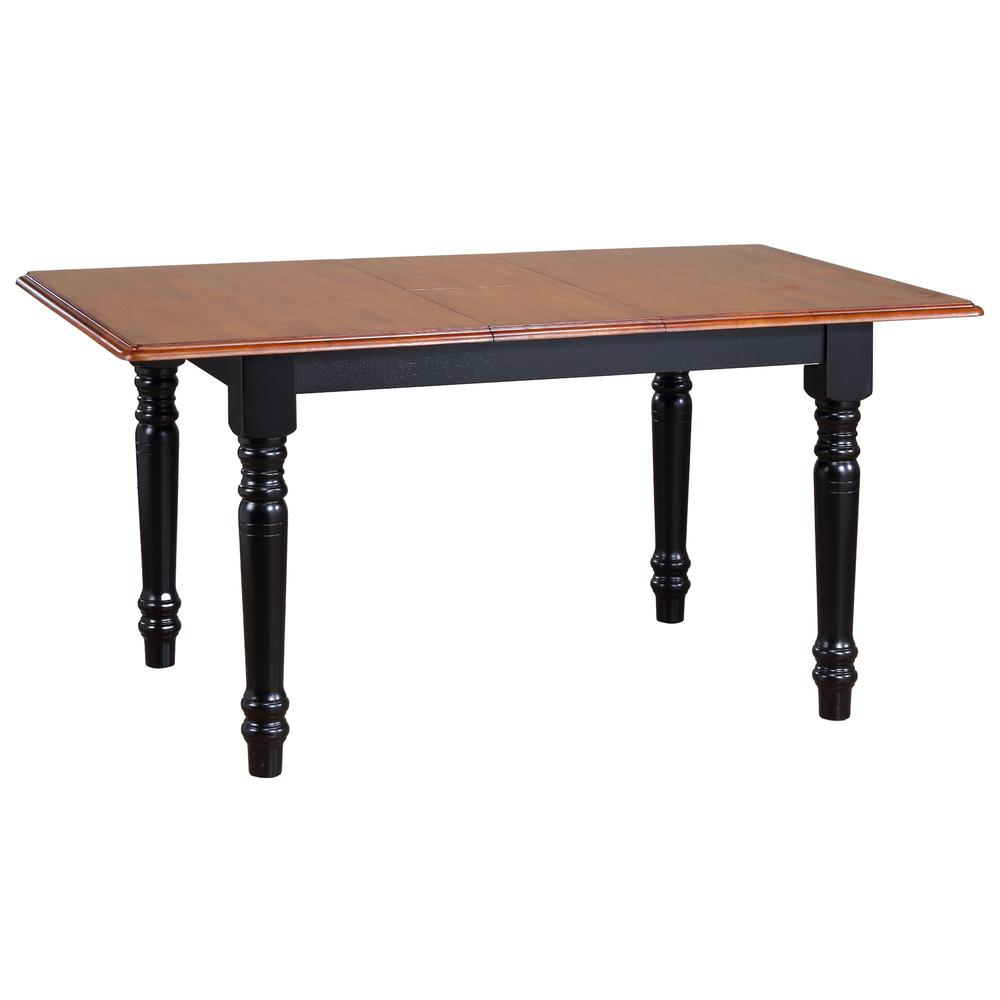 48 in. Rectangle Distressed Antique Black with Cherry Wood Dining Table (Seats 6), BH-TLB3660-BCH. Picture 2