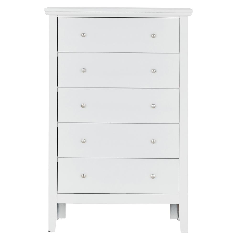 Primo White 5 Drawer Chest of Drawers (32 in L. X 16 in W. X 48 in H.). Picture 2