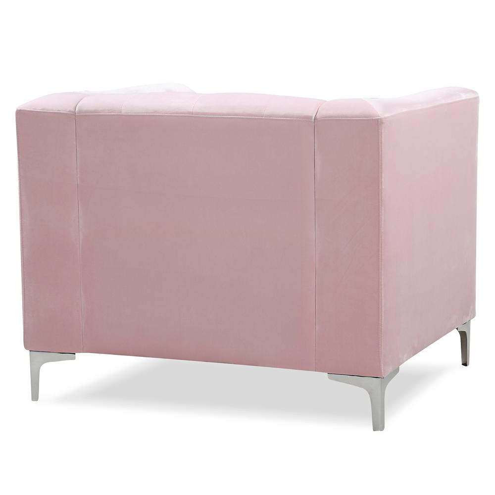 Pompano Pink Tufted Velvet Accent Chair. Picture 4