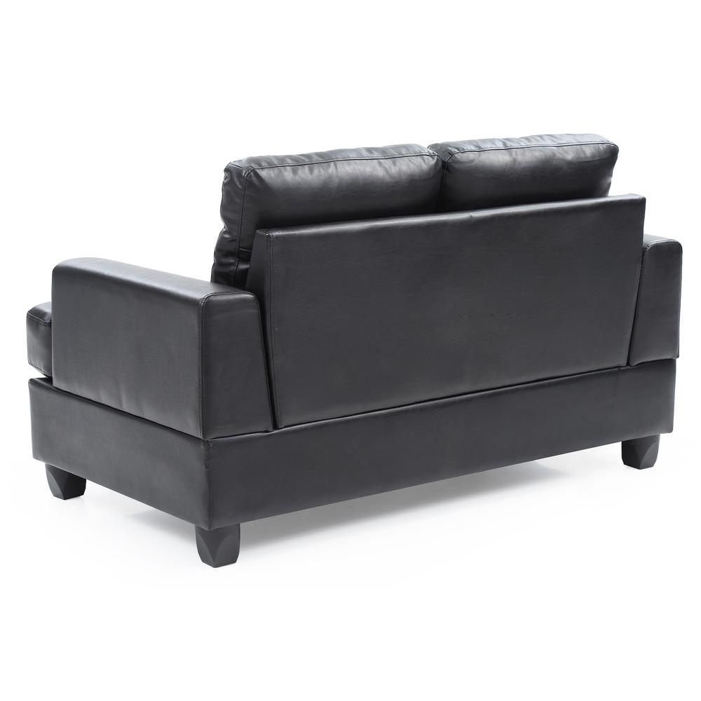 Sandridge 58 in. W Flared Arm Faux Leather Straight Sofa in Black. Picture 4