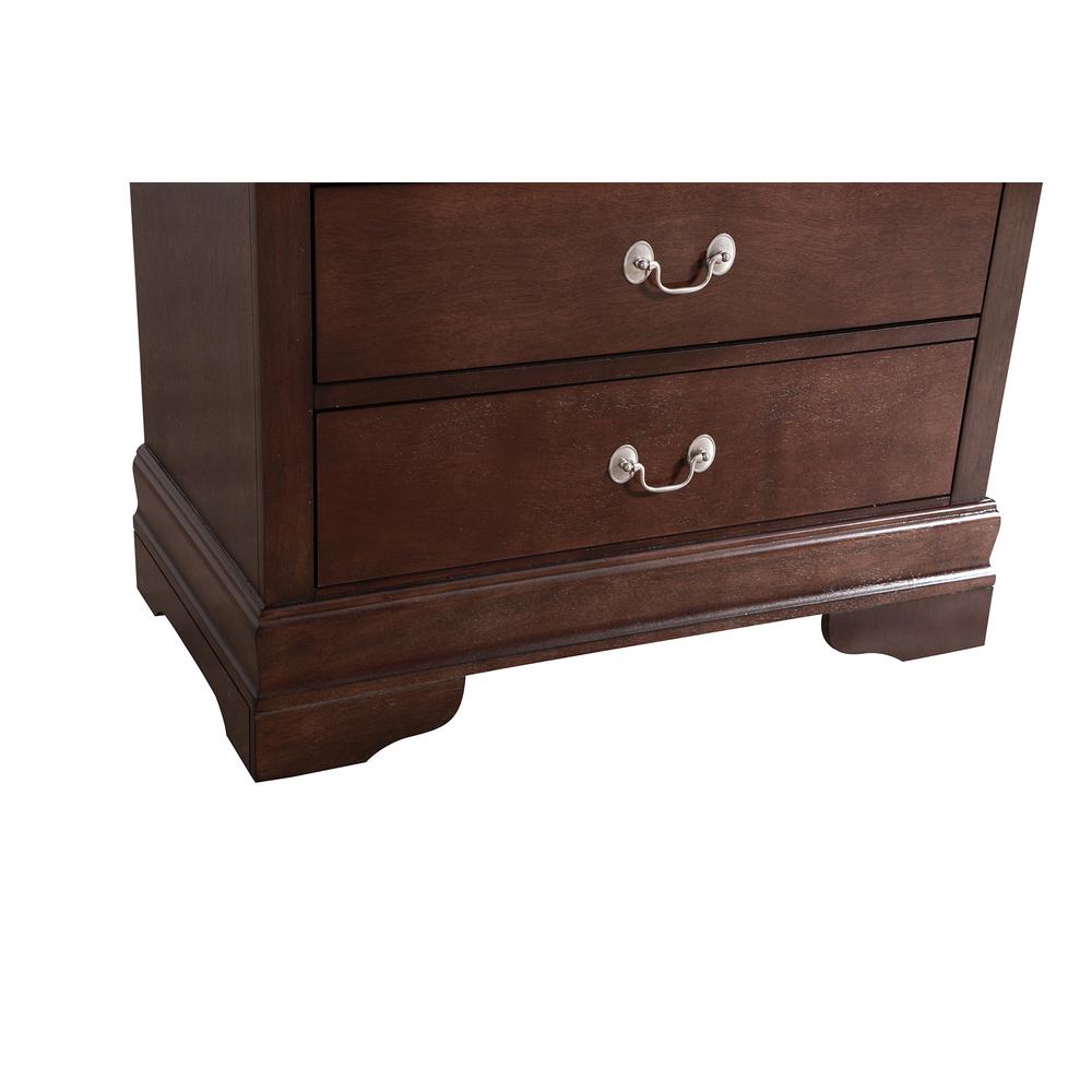 Louis Phillipe Cappuccino 5 Drawer Chest of Drawers (33 in L. X 18 in W. X 48 in H.). Picture 6