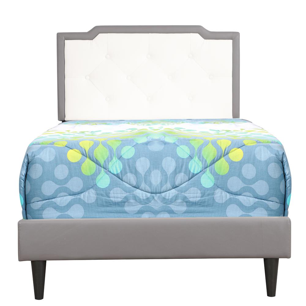 Deb Jewel Light Grey Tufted Twin Panel Bed. Picture 2