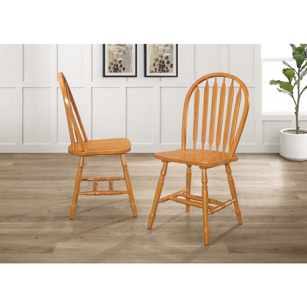 Light Oak Solid Wood Windsor Arrowback Dining Chairs (Set of 4). Picture 7