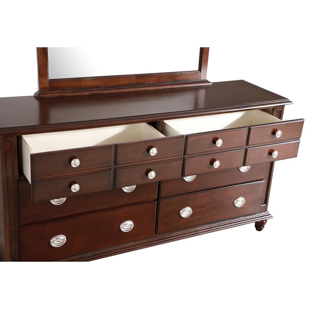 Summit 12-Drawer Cappuccino Dresser (35 in. X 65 in. X 18 in.). Picture 4