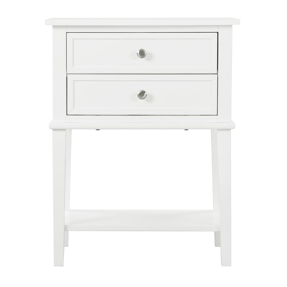Newton 2-Drawer White Nightstand (28 in. H x 16 in. W x 22 in. D). Picture 1