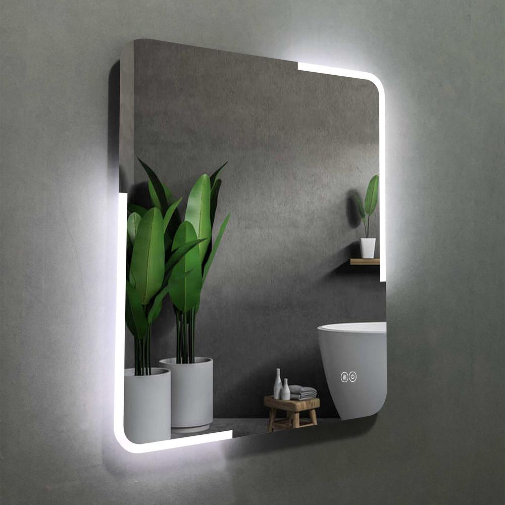 (30 in. W x 36 in. H. Rectangular Frameless Anti-Fog Wall Bathroom LED Vanity Mirror in Silver. Picture 9