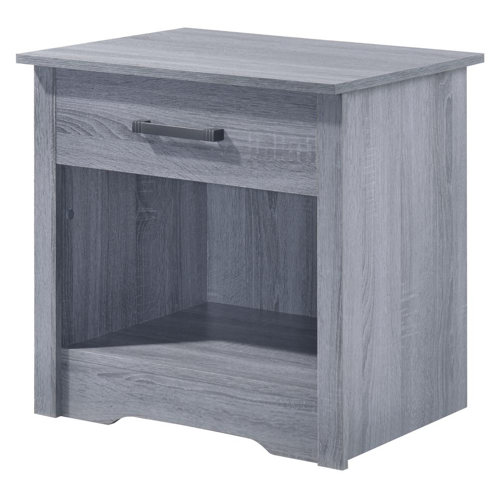 Hudson 1-Drawer Gray Nightstand (23 in. H x 18 in. W x 22 in. L). Picture 2