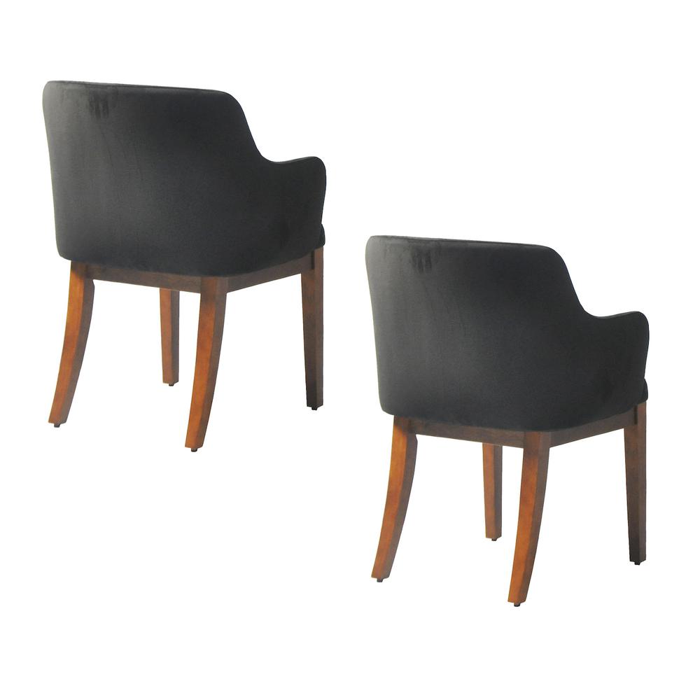 Nuts Harmony Black Upholstery Dining Chair with Conic Legs (Set of 2). Picture 6