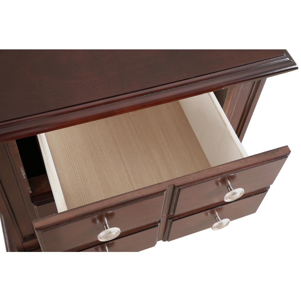 Summit 5-Drawer Cappuccino Nightstand (27 in. H x 16 in. W x 24 in. D). Picture 1