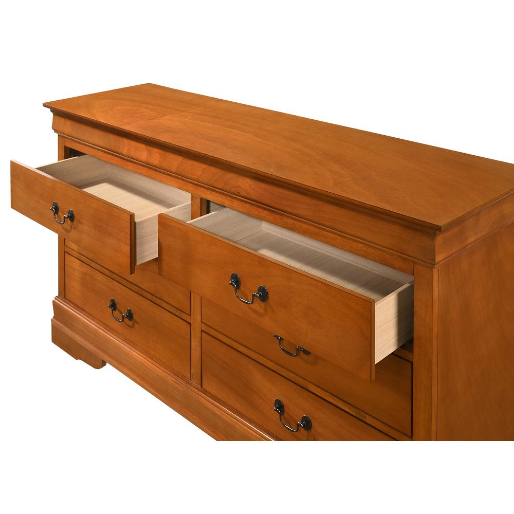 Louis Phillipe 2 6-Drawer Oak Dresser (33 in. X 16 in. X 57 in.). Picture 4