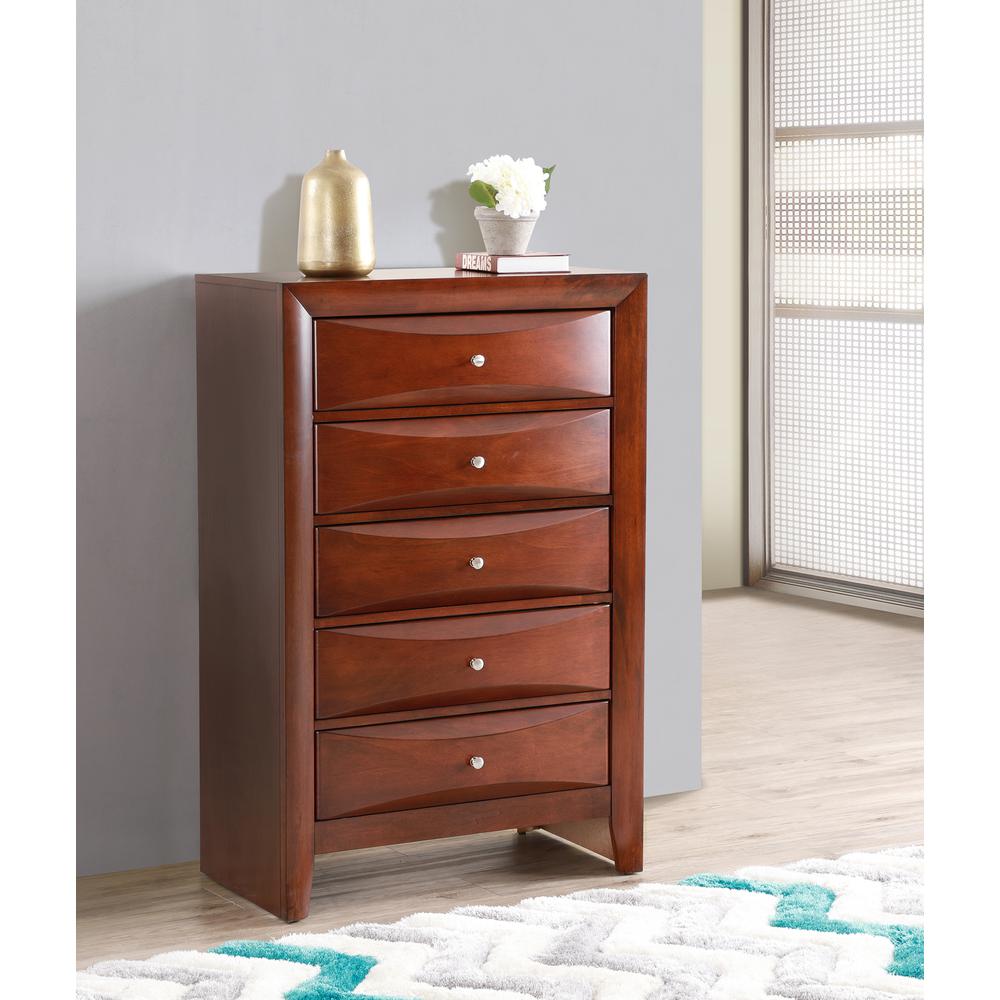 Marilla Cherry 5-Drawer Chest of Drawers (32 in. L X 17 in. W X 48 in. H). Picture 7