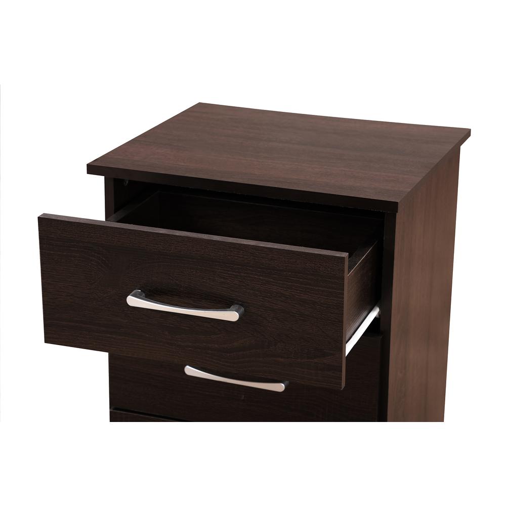 Boston 3-Drawer Wenge Nightstand (24 in. H x 16 in. W x 18 in. D). Picture 6