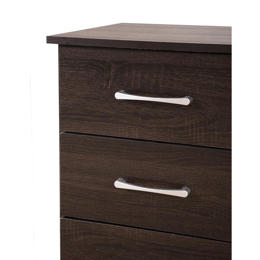 Boston 3-Drawer Wenge Nightstand (24 in. H x 16 in. W x 18 in. D). Picture 3