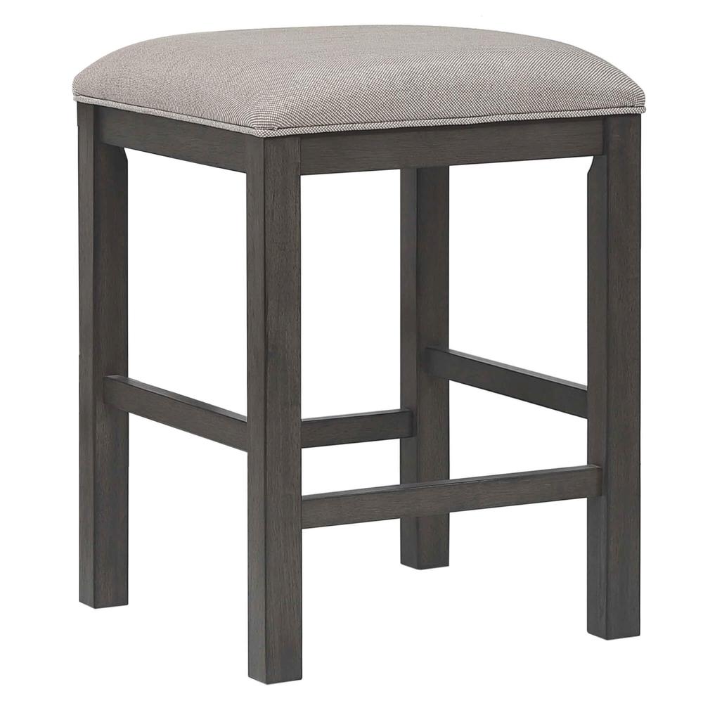Shades of Gray 24 in. Gray Contemporary Backless Wood Frame Bar Stool with Upholstered Seat. Picture 1