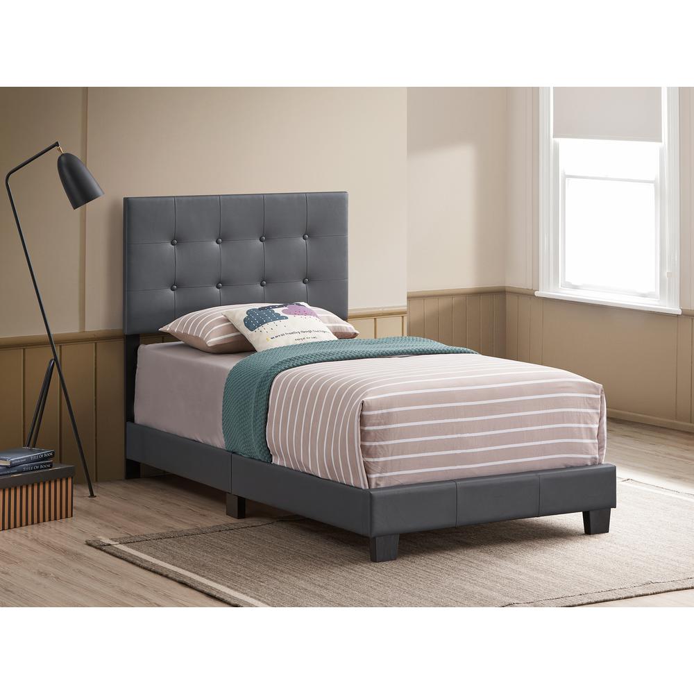 Caldwell Dark Grey Twin Panel Bed. Picture 5