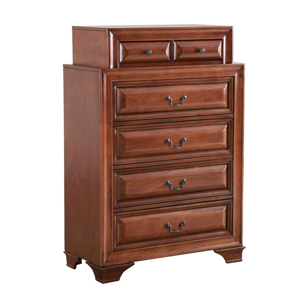 LaVita Oak 7-Drawer Chest of Drawers (36 in. L X 17 in. W X 52 in. H). Picture 2