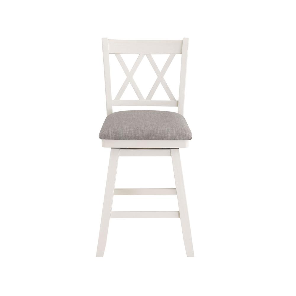 SH XX 37.5 in. White High Back Wood 24 in. Bar Stool. Picture 1
