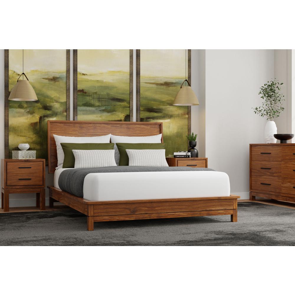 Standard King Platform Bed, Honey Maple. Picture 4