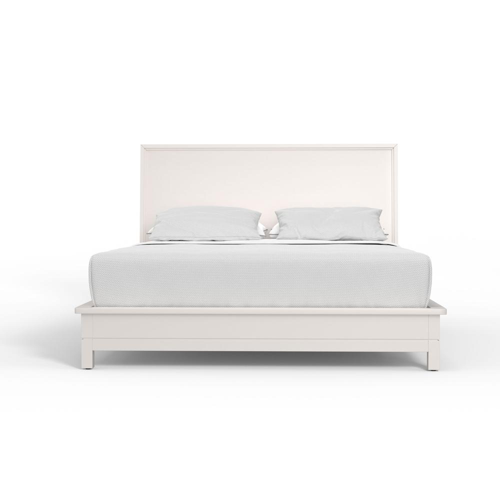 California King Platform Bed, Chalk White. Picture 1