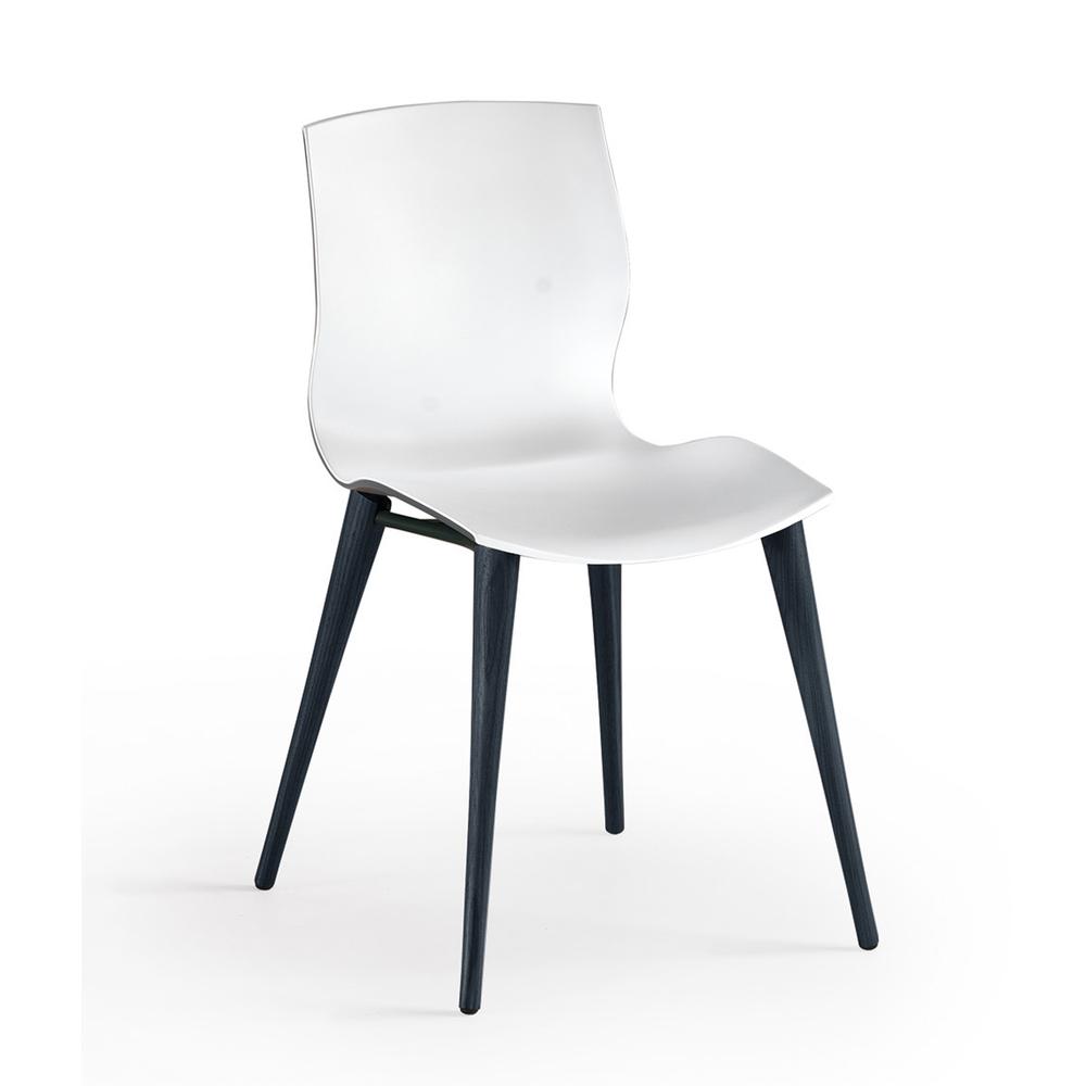 Evalyn Chair WHITE seat  with ANTHRACITE legs. Picture 1