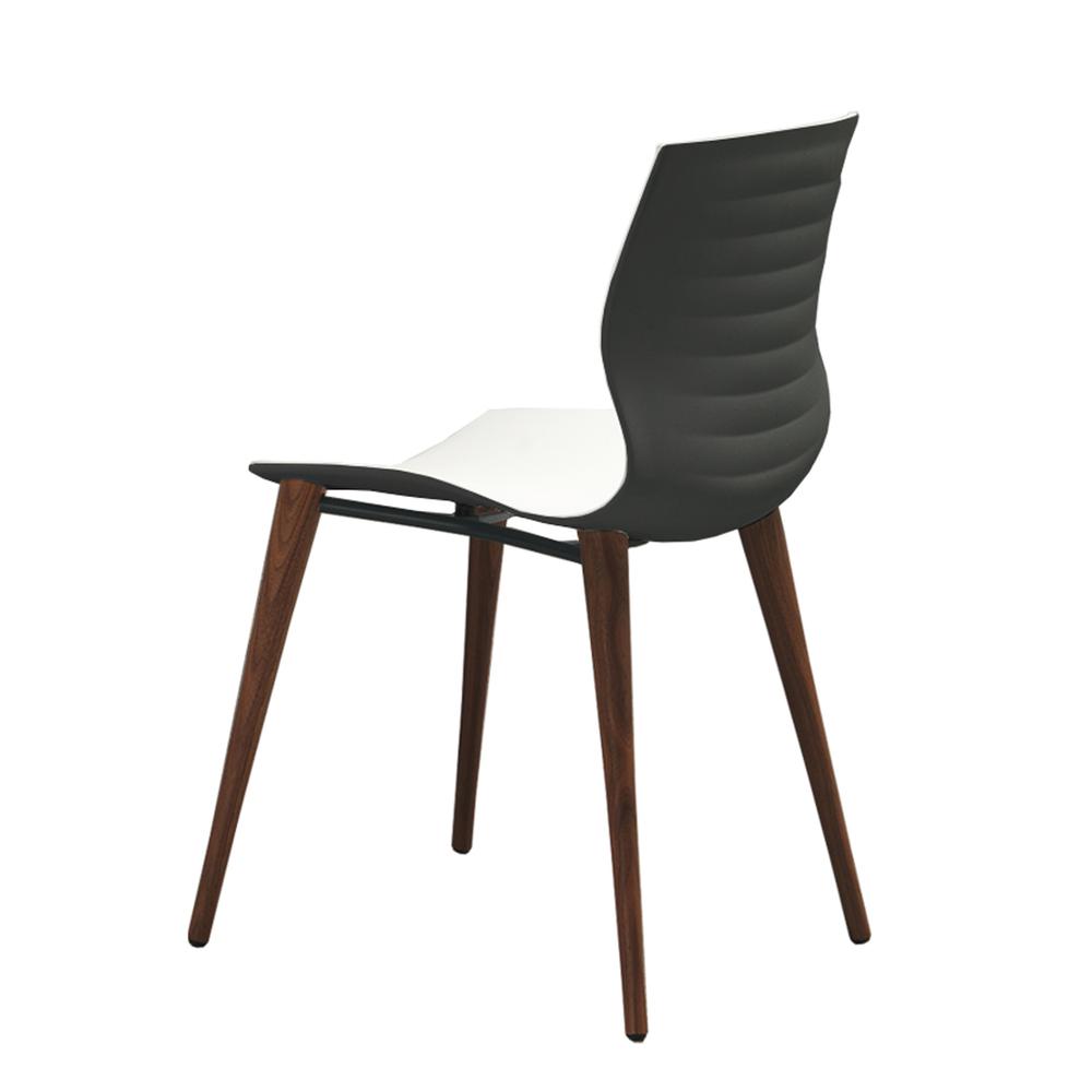 Evalyn Chair WHITE seat with WALNUT legs. Picture 5