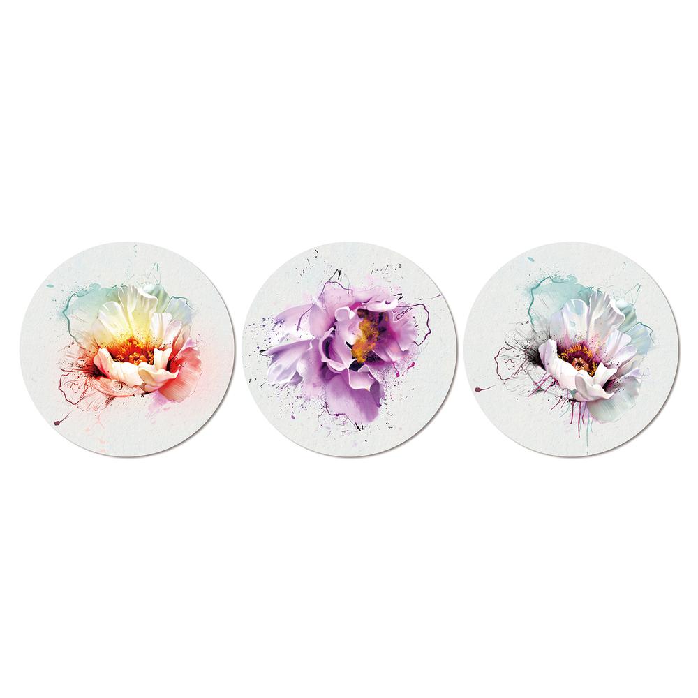 3 Piece round acrylic panel picture of - Ring Around the Roses. Picture 1
