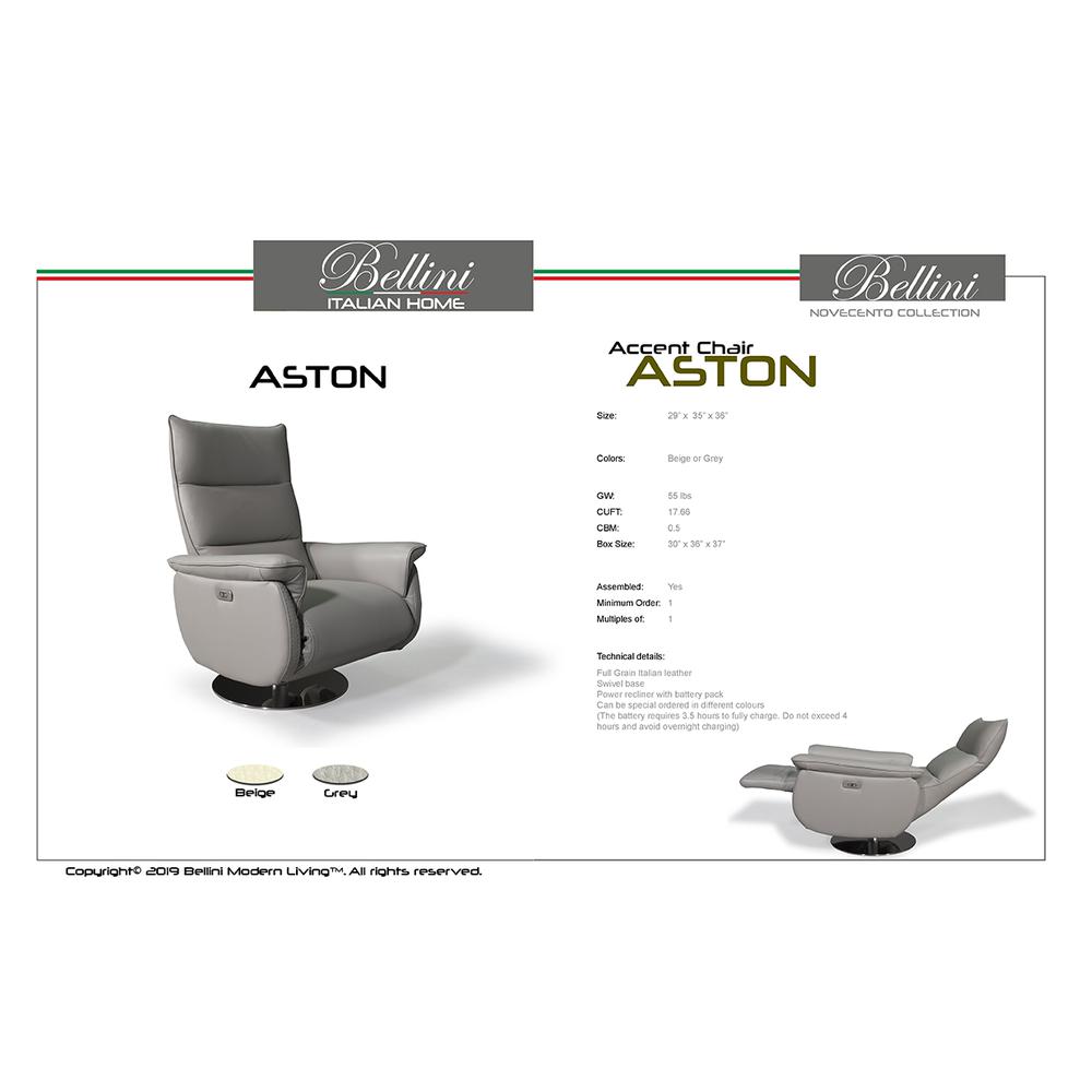 Aston Recliner Chair Grey. Picture 3