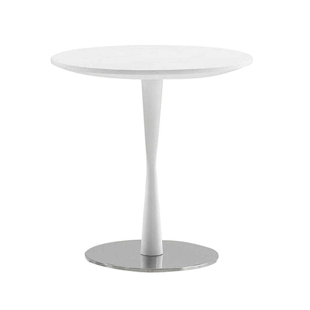 Baldo End Table in High Gloss White. Picture 1