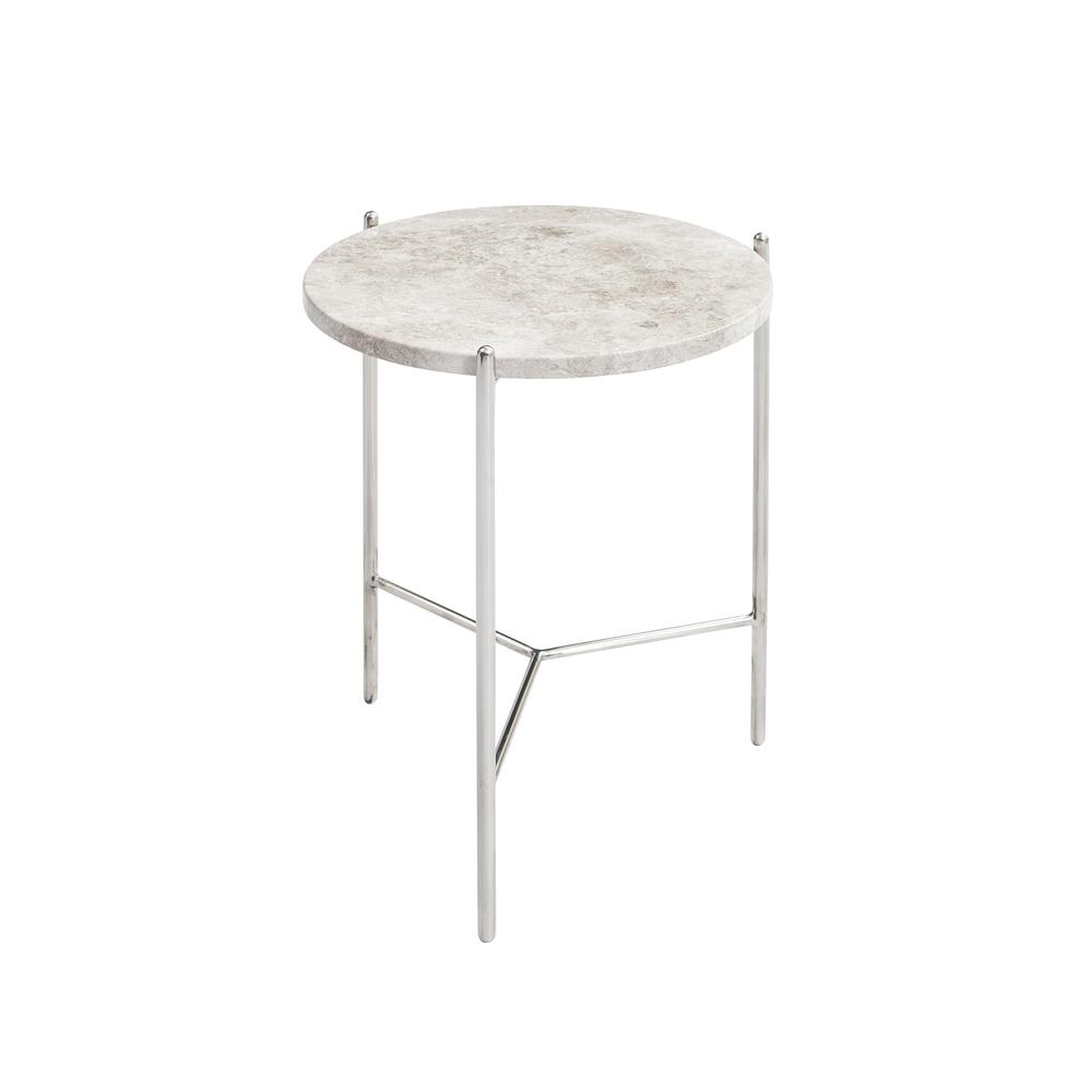 Bolt End Table 18" Grey Marble Top. Picture 1