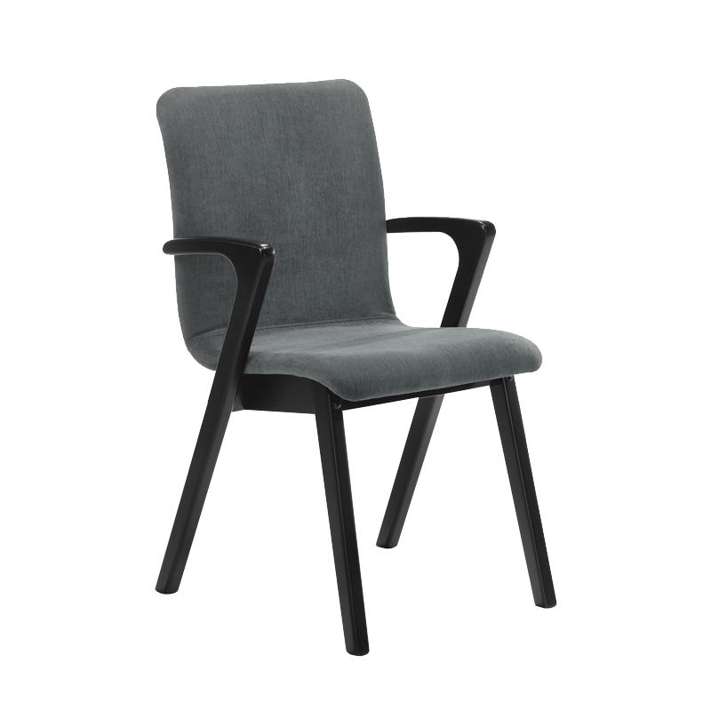 Soft fabric seat and solid wood  legs (Available in Dark Grey)
Dimensions:
20" x 23" x 34". Picture 1