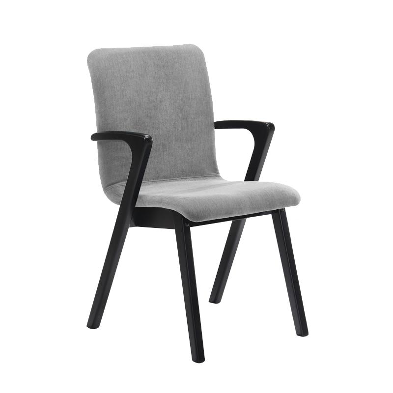 Soft fabric seat and solid wood  legs (Available in Light Grey)
Dimensions:
20" x 23" x 34". Picture 1