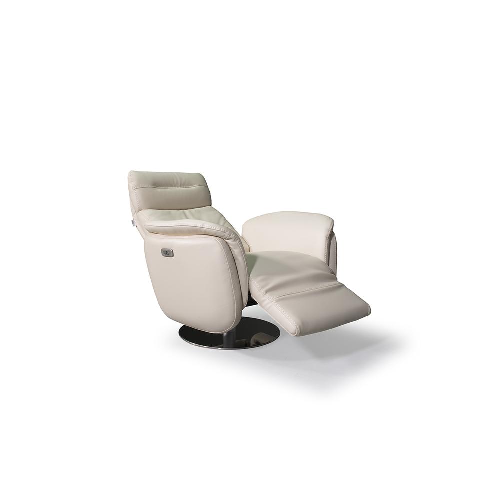 COLLECTION ALLEGRO Full Grain Leather power recliner, with battery Beige. Picture 2