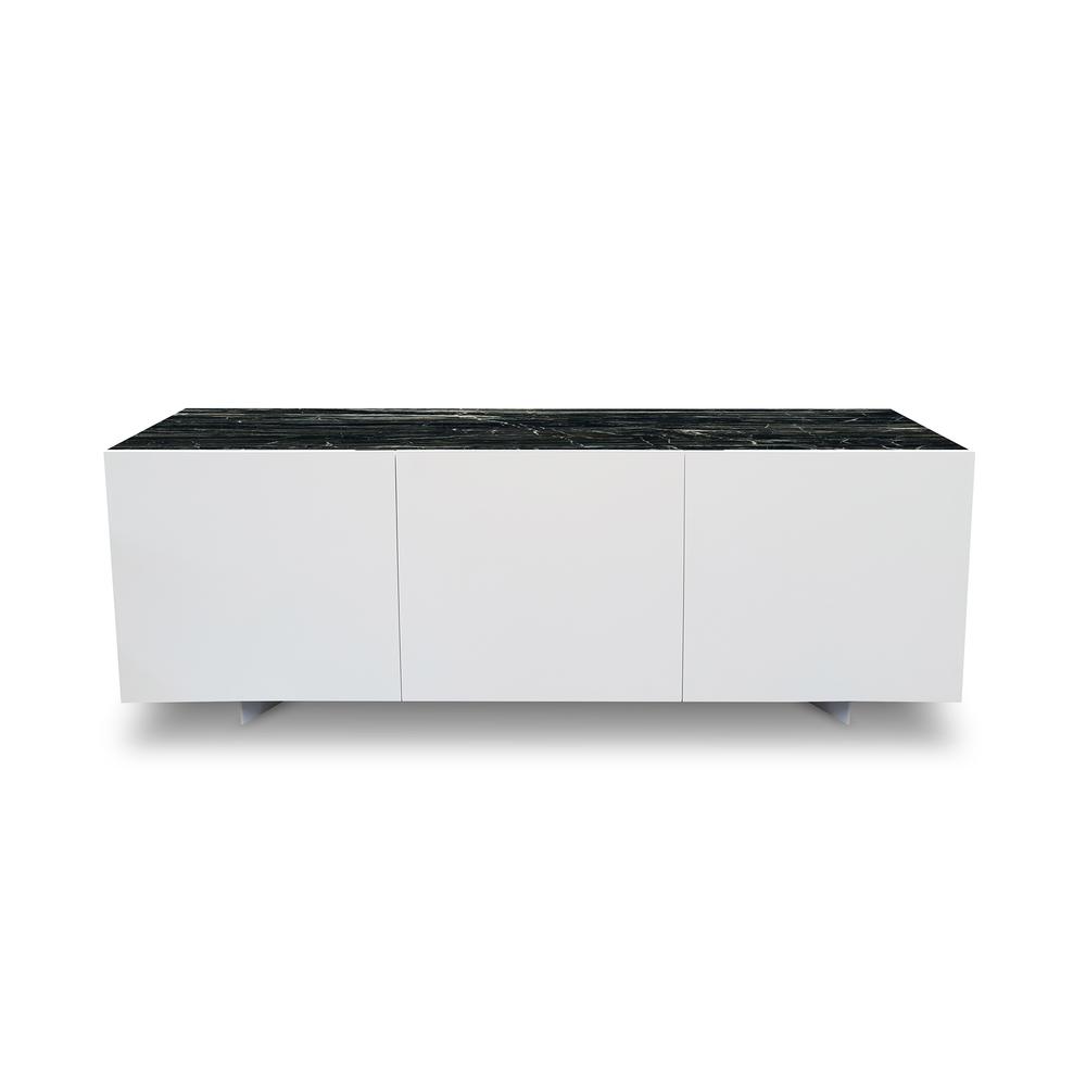 Optik Sideboard Brazilian Green Top with White Body. Picture 1