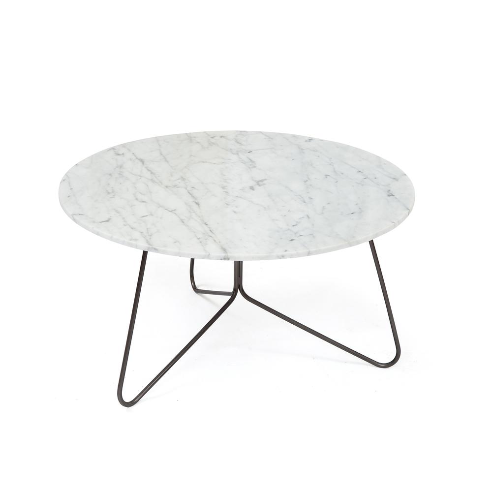 Tracy Coffee Table 30" White Marble Top. Picture 3