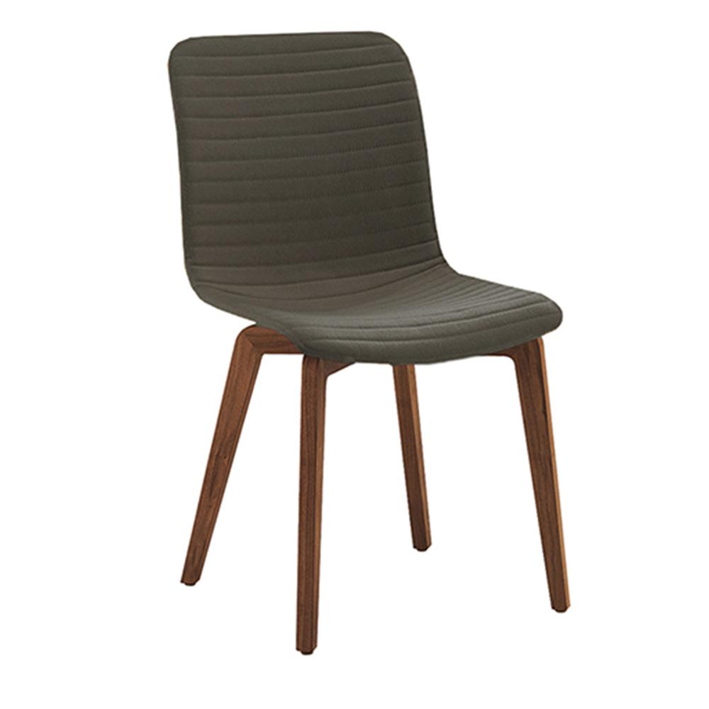 Vela Dining Chair GREY with walnut back. Picture 3