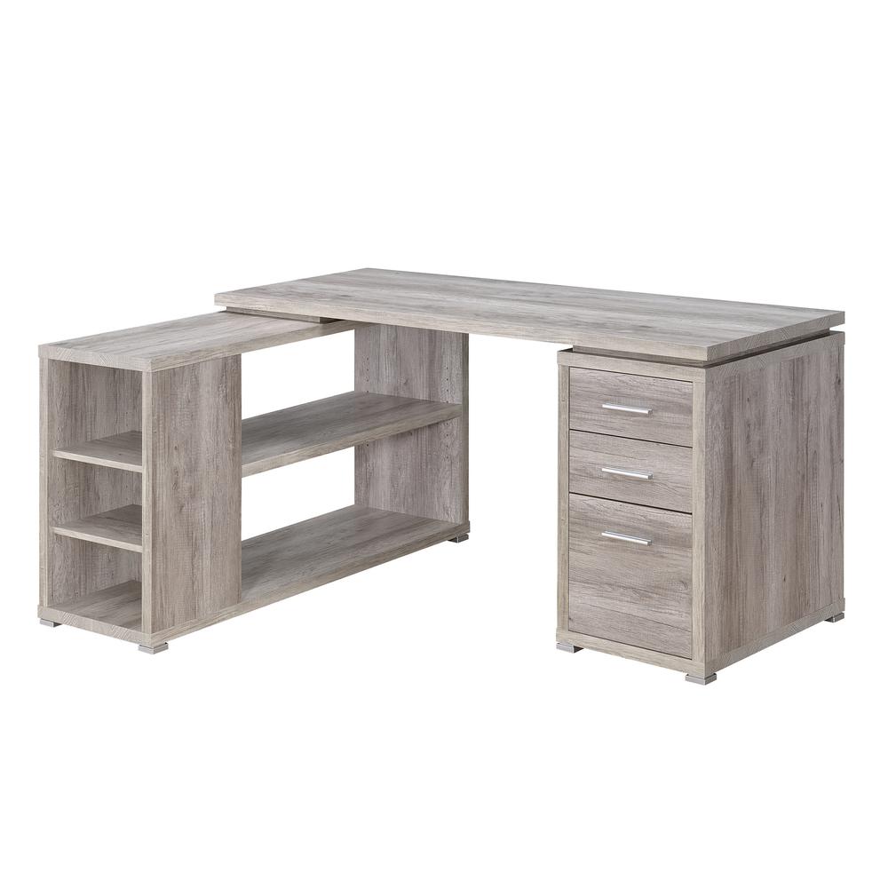 Contemporary Style L Shaped Office Desk Gray