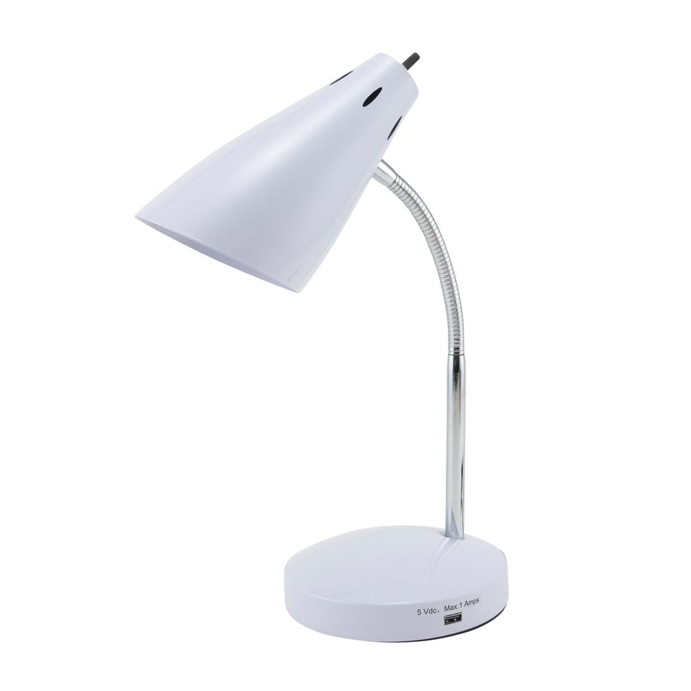 V-Light 15 inch White LED Task Lamp with USB. Picture 1