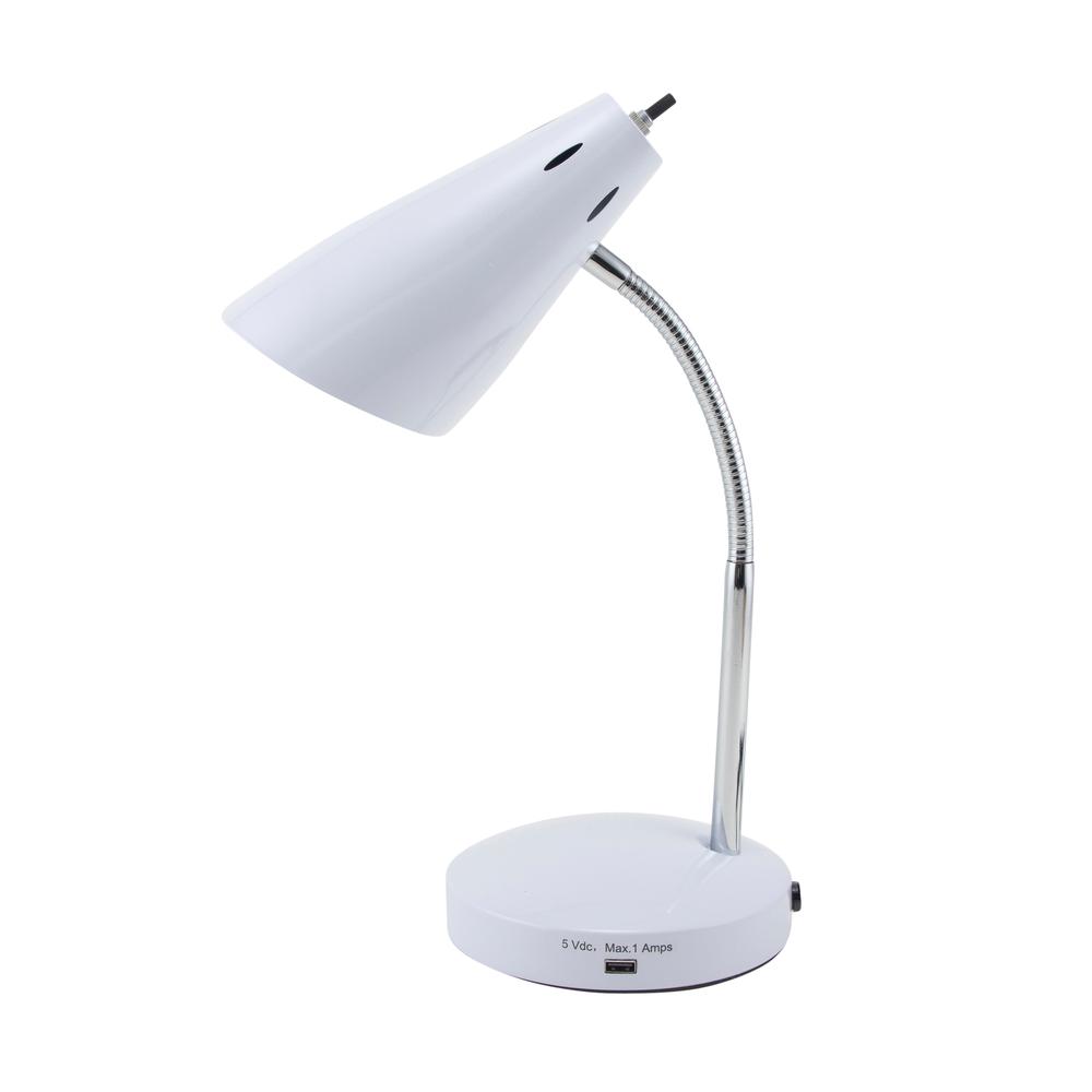V-Light 15 inch White LED Task Lamp with USB. Picture 2