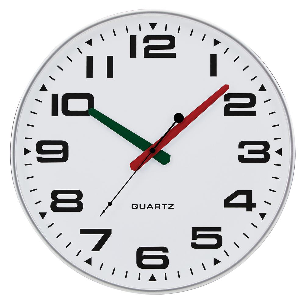 Tempus 13 inch Silver Silent Sweep Slim Wall Clock. Picture 1
