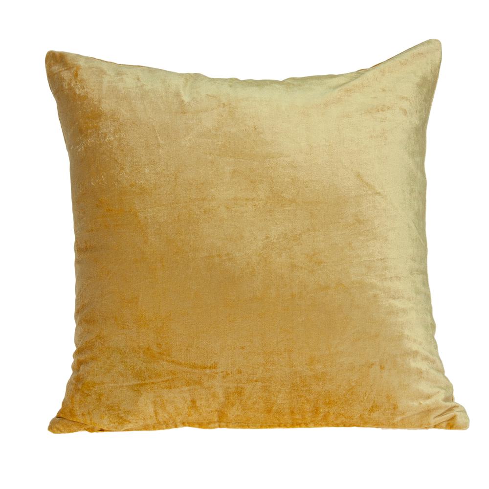 Parkland Collection Danbury Yellow Solid Throw Pillow. Picture 1