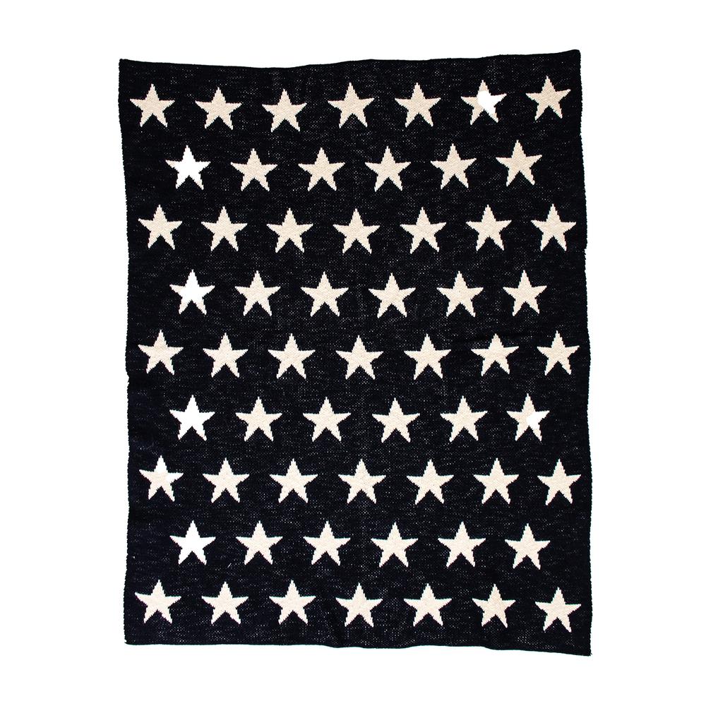 Starry Starry Night Transitional Navy Blue KNITTED 32" X 40"  Baby Blanket. Picture 1