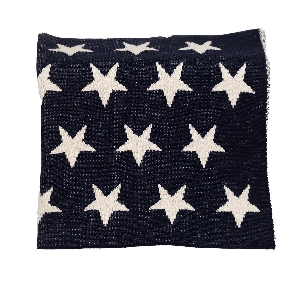 Starry Starry Night Transitional Navy Blue KNITTED 32" X 40"  Baby Blanket. Picture 3