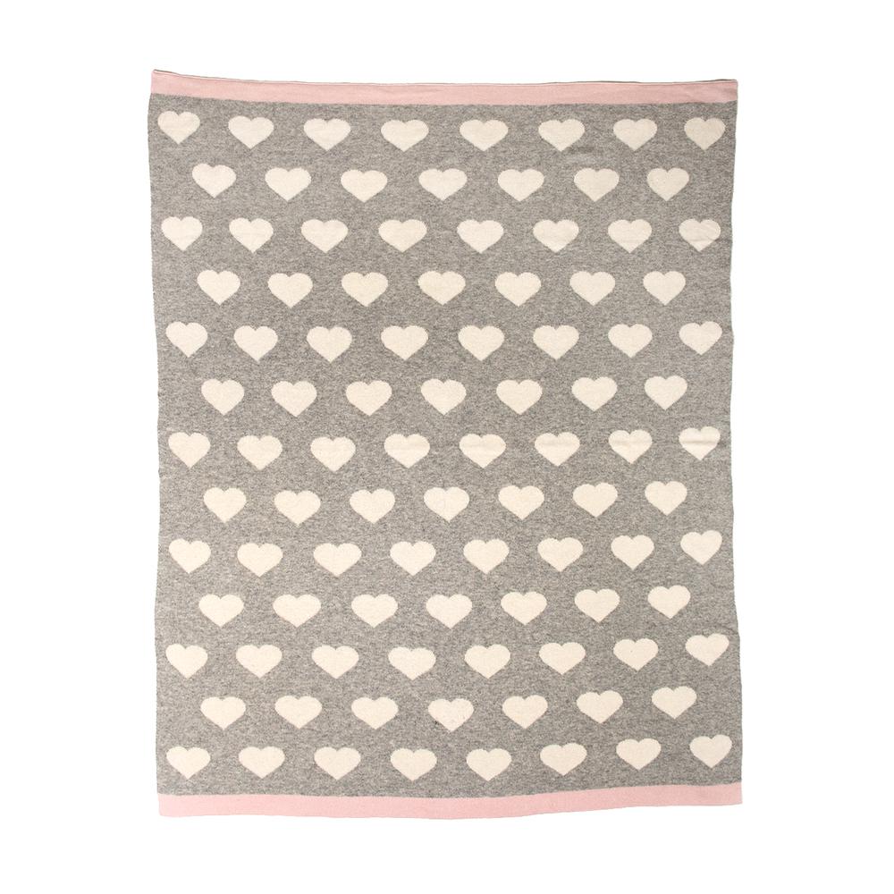 Heartcloud Transitional Light Gray KNITTED 32" X 40"  Baby Blanket. Picture 1