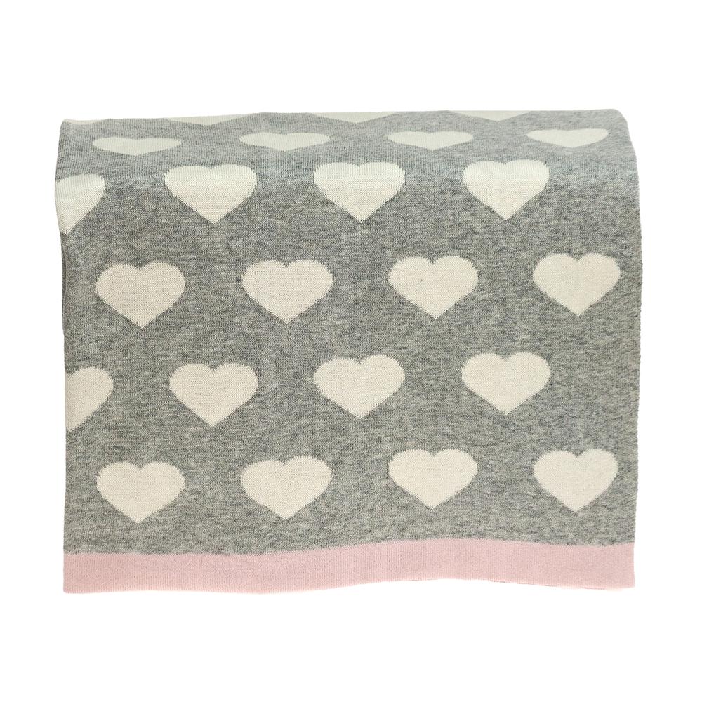 Heartcloud Transitional Light Gray KNITTED 32" X 40"  Baby Blanket. Picture 3