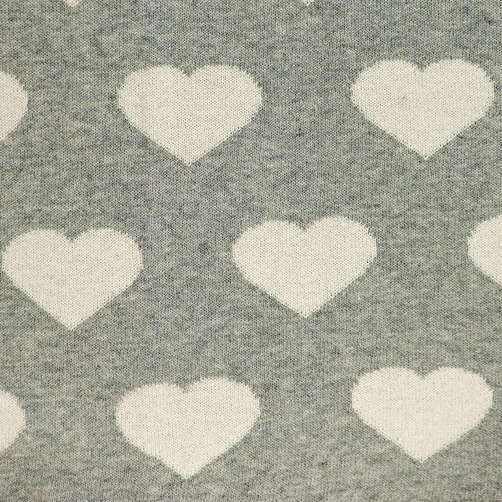 Heartcloud Transitional Light Gray KNITTED 32" X 40"  Baby Blanket. Picture 5
