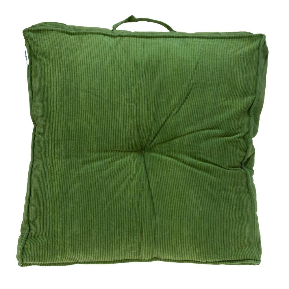 Parkland Collection Alena Transitional Olive Floor Pillow. Picture 1