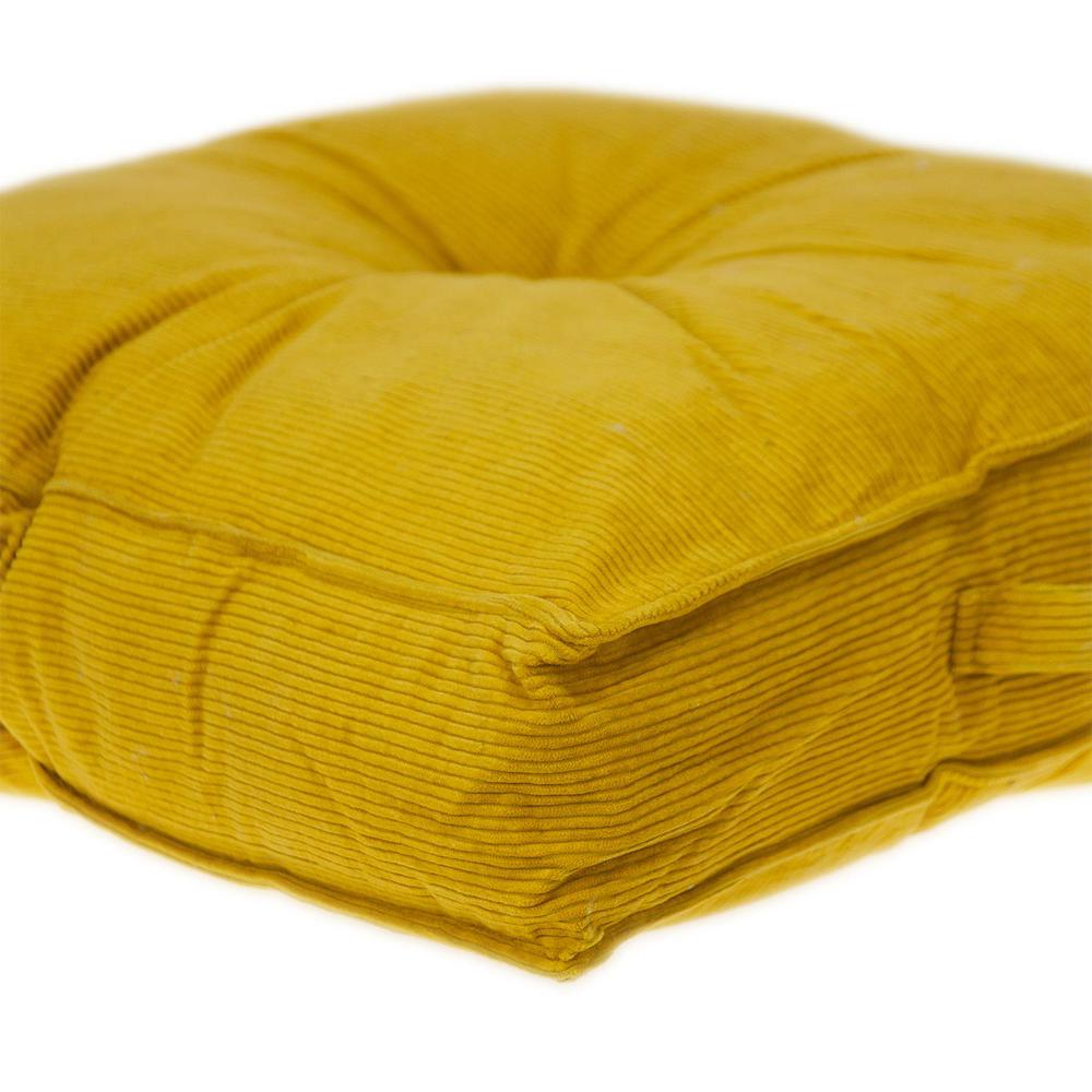 Parkland Collection Alena Transitional Yellow Floor Pillow. Picture 4