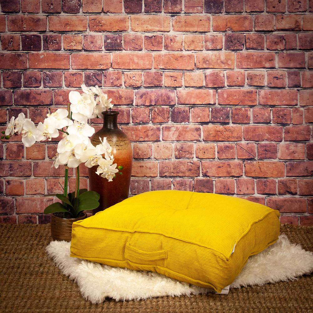 Parkland Collection Alena Transitional Yellow Floor Pillow. Picture 6