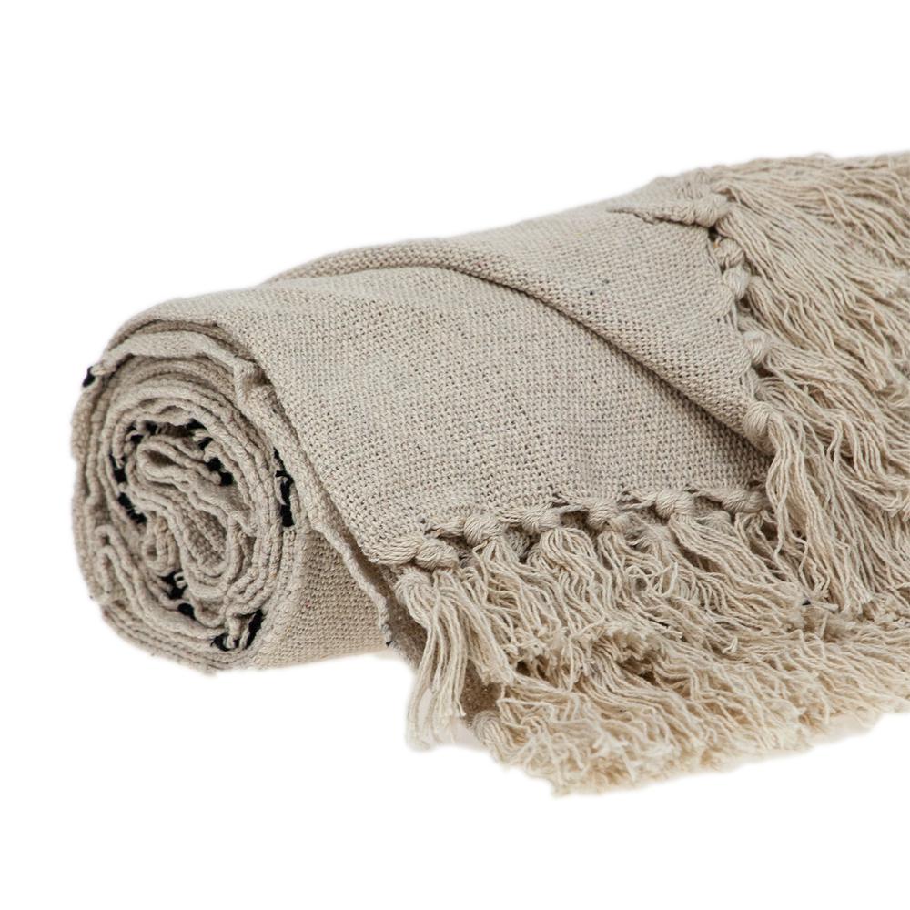 Parkland Collection Logan Casual Beige 52" x 67" WOVEN HANDLOOM Throw. Picture 4