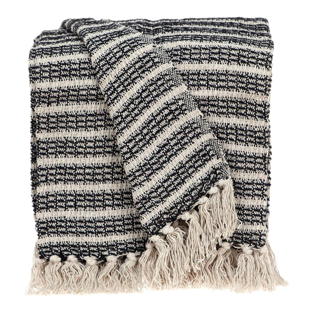 Parkland Collection Ada Casual Beige 52" x 67" WOVEN HANDLOOM Throw. Picture 1